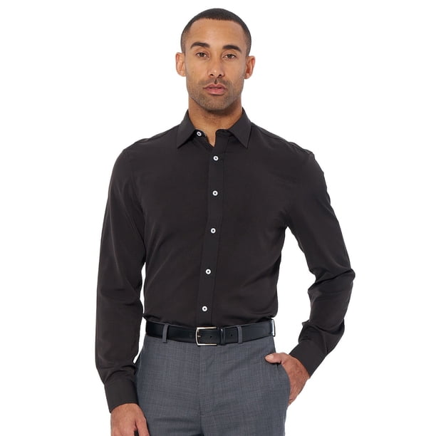 slim fit dress slacks Women's Modern Fit Dress Shirt in Blue Print – Lorenzo Uomo main image 0
