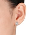 thumbnail image 5 of Lab Created Gemstone Teardrop Halo Pendant and Stud Earrings Set in Sterling Silver, 5 of 7