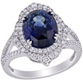 thumbnail image 1 of Natural Untreated Blue Sapphire and 0.55 CT. Diamond Halo Ring in 14K White Gold, 1 of 6