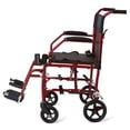 thumbnail image 3 of Ultra Lightweight Transport Wheelchair, Burgundy, 3 of 9