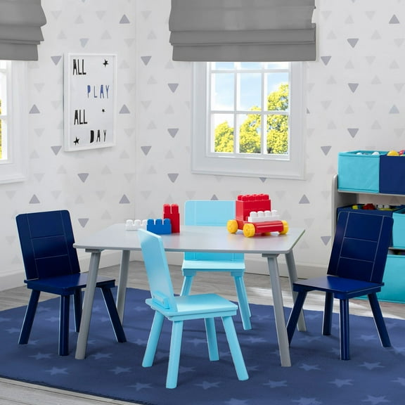 Delta Children Kids' Table and Chair Set (4 Chairs Included), Assorted Colors