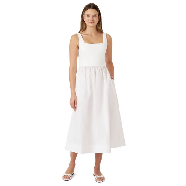 EDITED BY HUNTER MCGRADY MIXED MEDIA DRESS - White XXL:- White - Online Only, XXL EDITED BY HUNTER MCGRADY MIXED MEDIA DRESS - White XXL:- White - Online Only, XXL