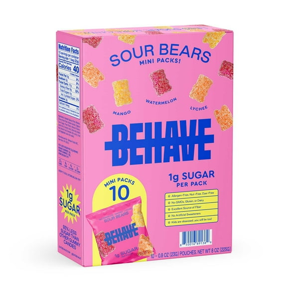 BEHAVE Sour Bears Mini Packs, 10 pk.