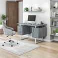 thumbnail image 1 of Techni Mobili Modern Office Desk with Storage, Grey, 1 of 9