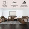 thumbnail image 2 of Gilmore 3-Piece Leather Reclining Sofa Set, Brown, 2 of 11
