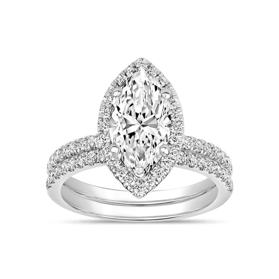 2.60 CT.T.W. Marquise Lab Created Diamond Bridal Set in 18K Gold