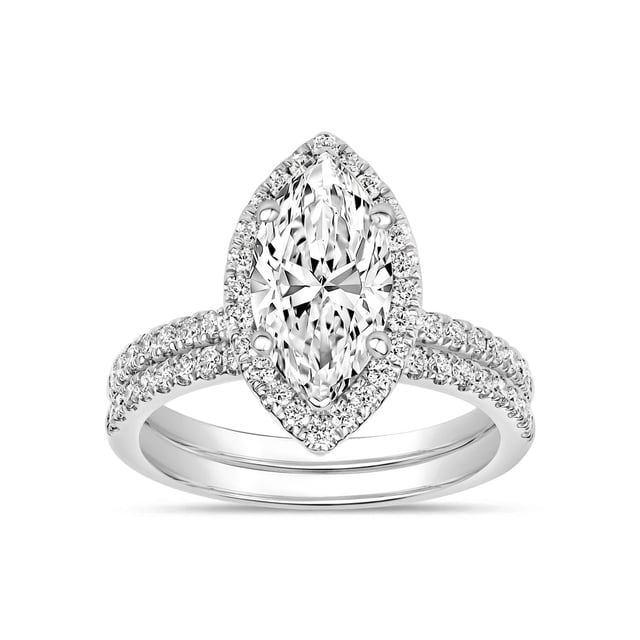 2.60 CT.T.W. Marquise Lab Created Diamond Bridal Set in 18K Gold