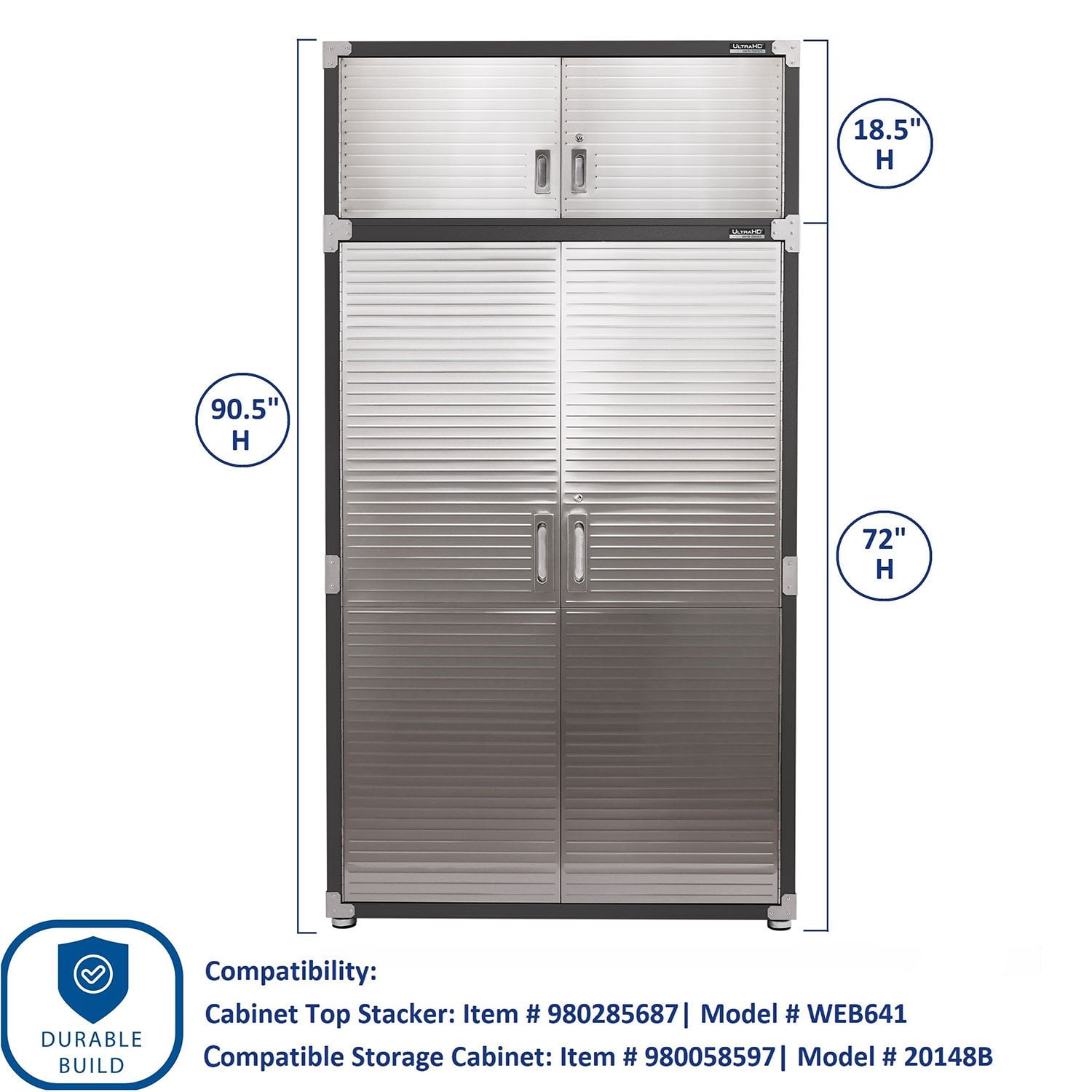Seville Classics UltraHD Stacking Top Cabinet, 48” W x 24” D x