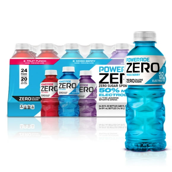 POWERADE ZERO Variety Pack Sports Drink, 20 fl. oz., 24 pk.
