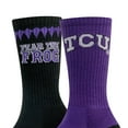 thumbnail image 2 of TCU Horned Frogs Adult 2-Pack Crew Socks, 2 of 2