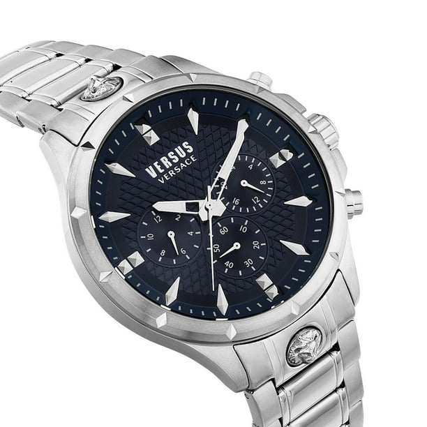 VERSUS VERSACE アナログ腕時計 シルバー Versus Versace Chronograph Lion Modern Bracelet Watch, 44mm