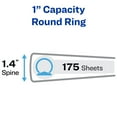 thumbnail image 2 of Avery Economy View Binder with Round Rings , 3 Rings, 11 x 8.5, White, Select Size, 2 of 8