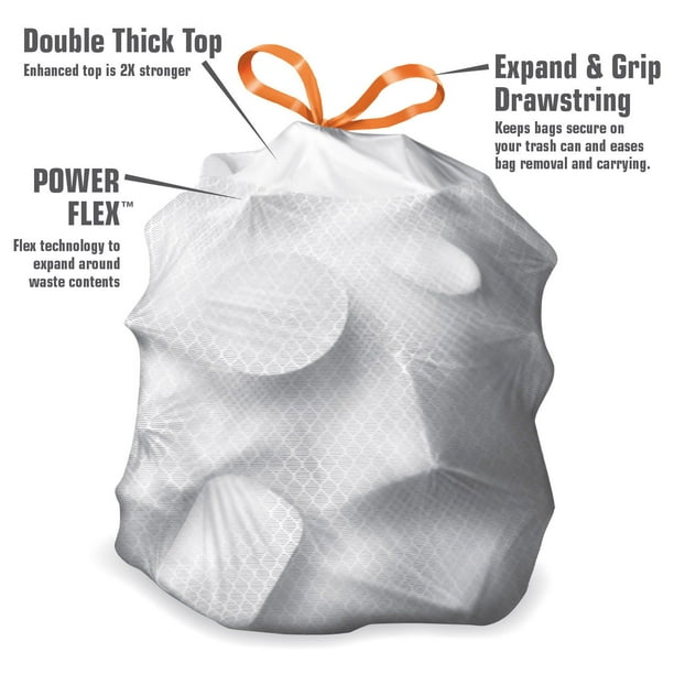 Member's Mark Power Flex Tall Kitchen Drawstring Trash Bags