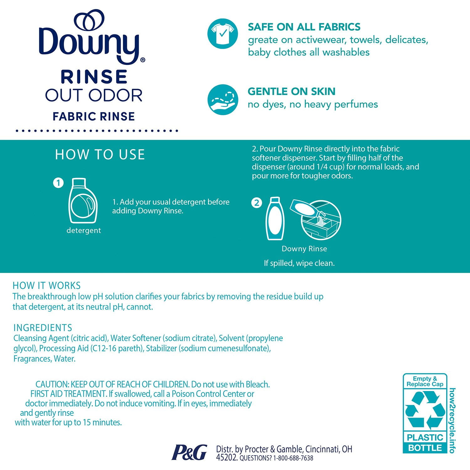 Downy Rinse & Refresh Laundry Odor Remover & Fabric Softener, Active Fresh - Thumbnail 5