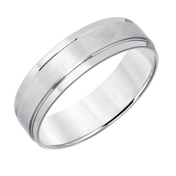 Brushed Finish Band in 14K Gold, 6mm