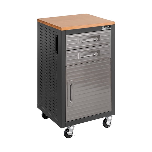 Seville Classics UltraHD Interlocking 2-Drawer Rolling Storage Cabinet, 20"W x 18"D x 34.5”H