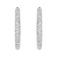 thumbnail image 2 of 3.00 CT. T.W. Pavé Diamond Hoop Earrings in 14K Gold, 2 of 6