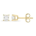 thumbnail image 1 of 0.47 CT. T.W. Princess Cut Solitaire Diamond Stud Earrings in 14K Gold, 1 of 6
