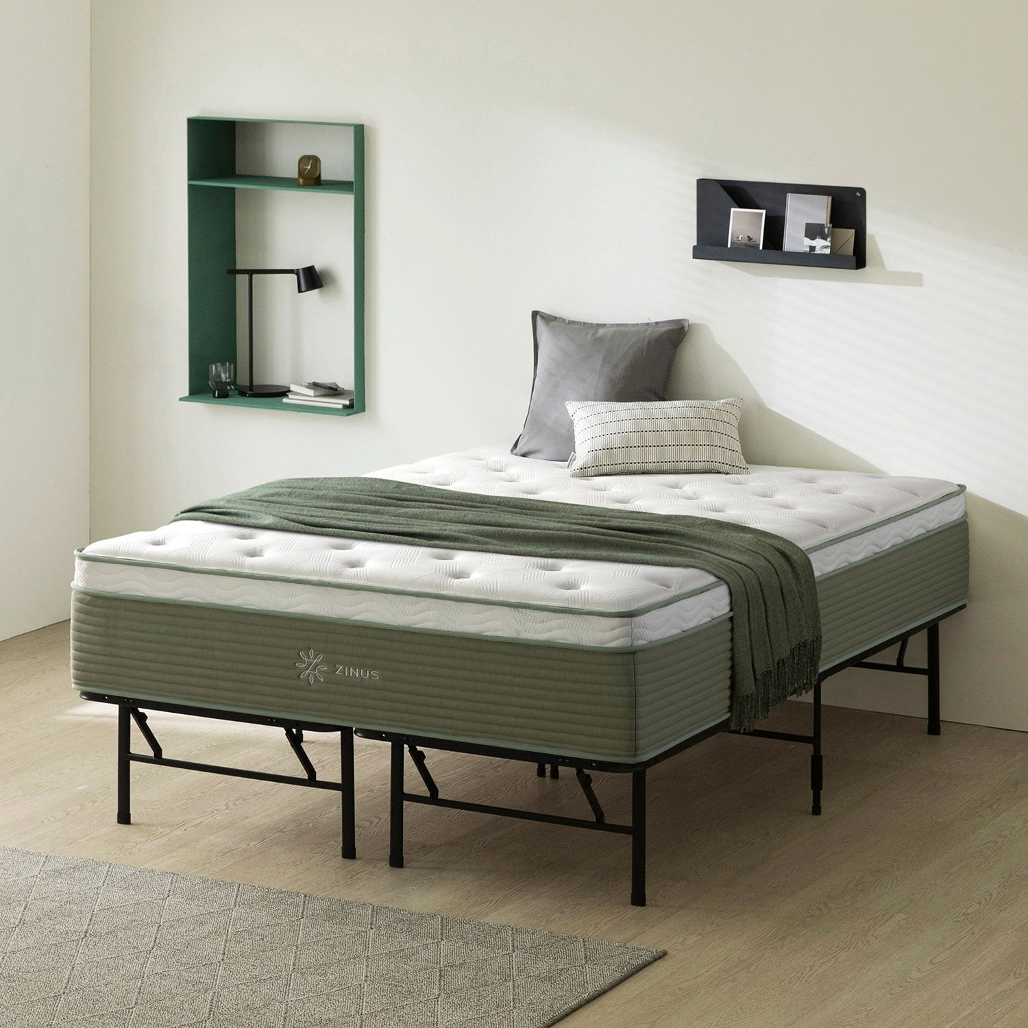 ZINUS Night Therapy 14” Cooling Hybrid Mattress Set With