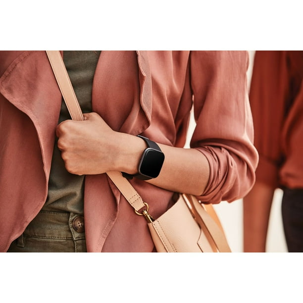 Fitbit Versa 2 Smartwatch Carbon (Black) with Bonus Bands (Olive