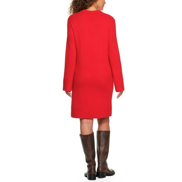 LANDS' END SWEATER DRESS - RED XXL:- XXL, RED