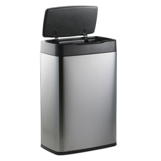 Tramontina Large Stainless Steel Sensor Trash Bin, 13.2 Gal
