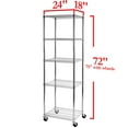 thumbnail image 3 of Seville Classics NSF 5-Tier Steel Wire Shelving, 24" x 18" x 72" H, 3 of 10