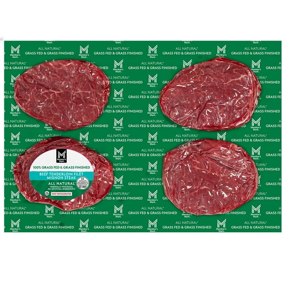 Member's Mark Grass Fed Beef Tenderloin Steak, priced per pound