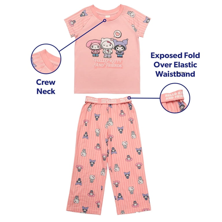Hello Kitty and Friends 2-Piece Pajama Set - Pink, Size 4 5