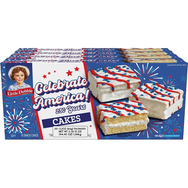 Little Debbie Red, White and Blue Cakes, Vanilla, 2.2 oz., 20 pk.