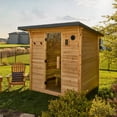 thumbnail image 1 of Backyard Discovery 4-6 Person Cedar Outdoor Cabin Sauna with Electric Heater and Glass Door, 1 of 12
