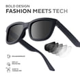 thumbnail image 7 of CHAMELO Lifestyle Dusk Classic Button Smart Audio Sunglasses, Black Frame with Smoke Lenses | Adjustable Electronic Tint, Bluetooth Open-Ear Audio + Integrated Microphone, Polarized UV Protection, 7 of 9