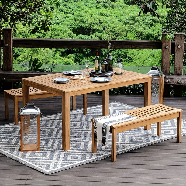 Cambridge Casual Sonoma Teak Outdoor Dining Patio Set, 3pc
