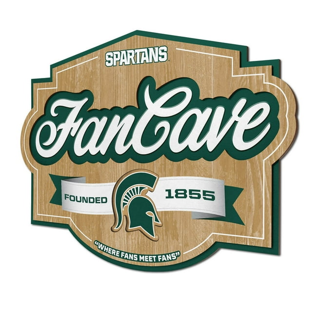 YouTheFan Michigan State Spartans 17"x12.5" 3D Multi-Layered Fan Cave Sign