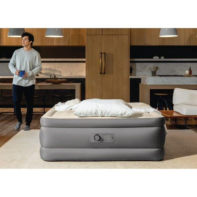 TruAire® 20” Queen Air Mattress, Stronger and PVC-Free with Built-In Pump