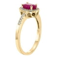 thumbnail image 3 of Oval Cut Gemstone and 0.15 CT. T.W. Halo Diamond Ring in 14K Gold, 3 of 6