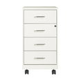 thumbnail image 1 of Hirsh 18" Deep 4-Drawer Metal Mobile Organizer, 4 Box Drawers, White, 1 of 19
