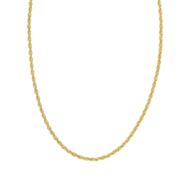 Sparkle Rope Chain Hollow Necklace in 14K Gold