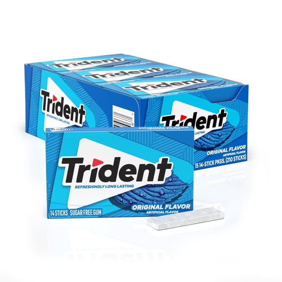 Trident Sugar-Free Chewing Gum, Original Flavor, 14 pcs., 15 pk.