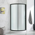 thumbnail image 3 of Breeze 34” x 34” x 77” Corner Shower Kit with Frosted Glass, Walls, Base and Hardware, 3 of 21