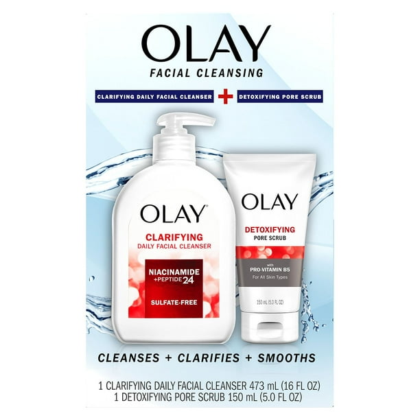 Olay Facial Cleansing Duo, 16 fl. oz. Face Wash and 5 fl. oz. Pore Scrub