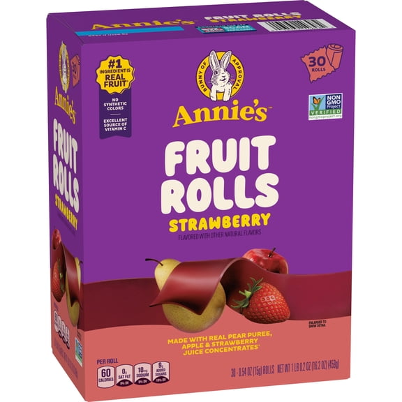 ANNIES FRUIT ROLL STRW 30CT MGPK