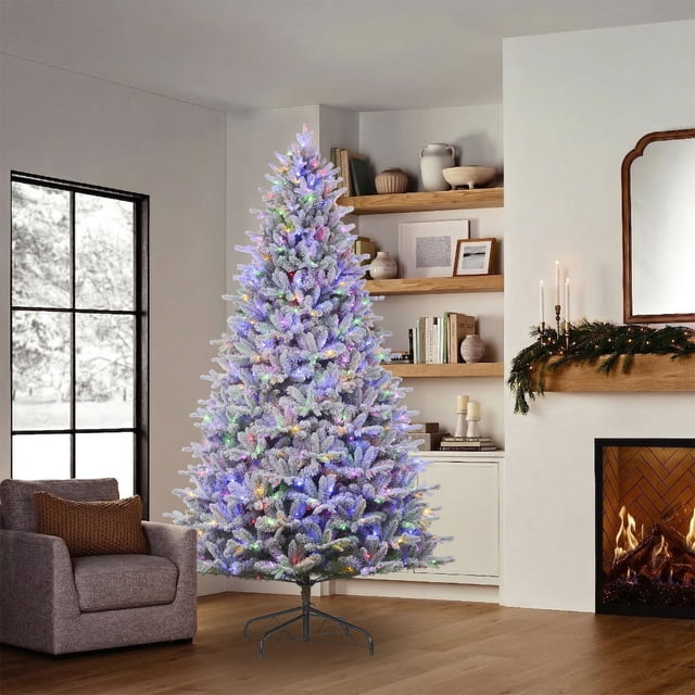 Member's Mark 9' Flocked Silverthorn Pre-Lit Christmas Tree
