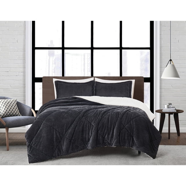 London Fog Plush Large Corduroy Comforter Set, Assorted Sizes