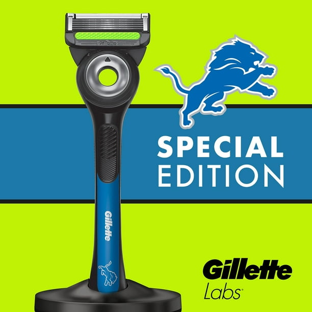 Gillette Labs NFL Detroit Lions Men's Razor, Handle + 8 Cartridges