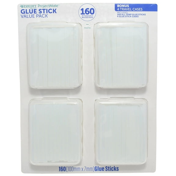 Westcott 160-Count Glue Sticks with 4 Storage Cases