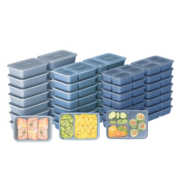 Bentgo 90 Piece Meal Prep Set, Blue Mist