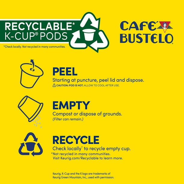 Cafe Bustelo Espresso Style K-Cup For Keurig Brewers...