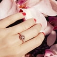 thumbnail image 4 of Round Cut Gemstone & 0.13 CT. T.W. Halo Diamond Ring in 14K Gold, 4 of 6