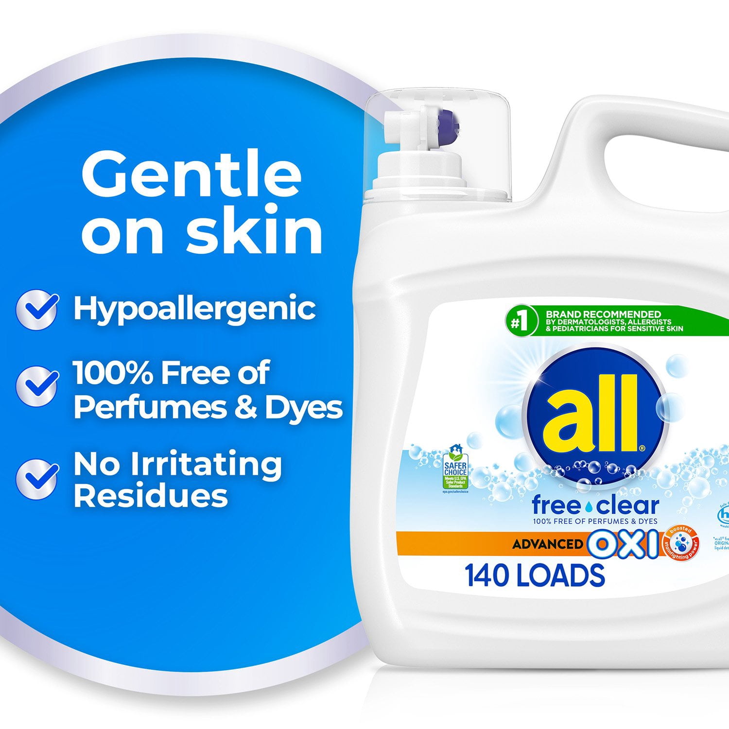 all Liquid Laundry Detergent, with Advanced OXI Stain Removers